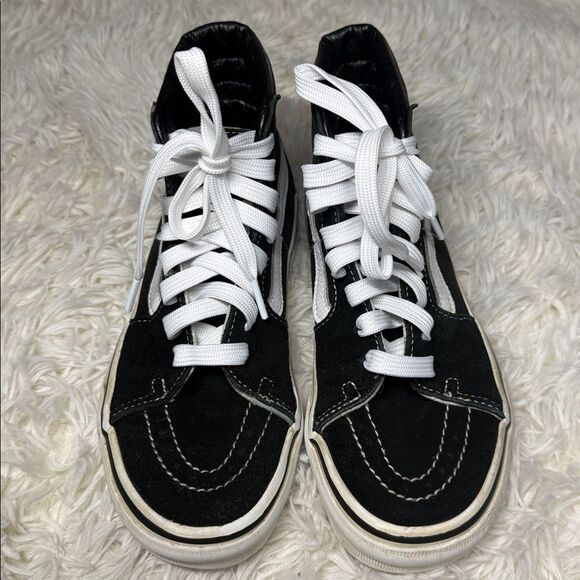 Vans Black and White Kids High-Top Sneakers - Picture 2 of 5